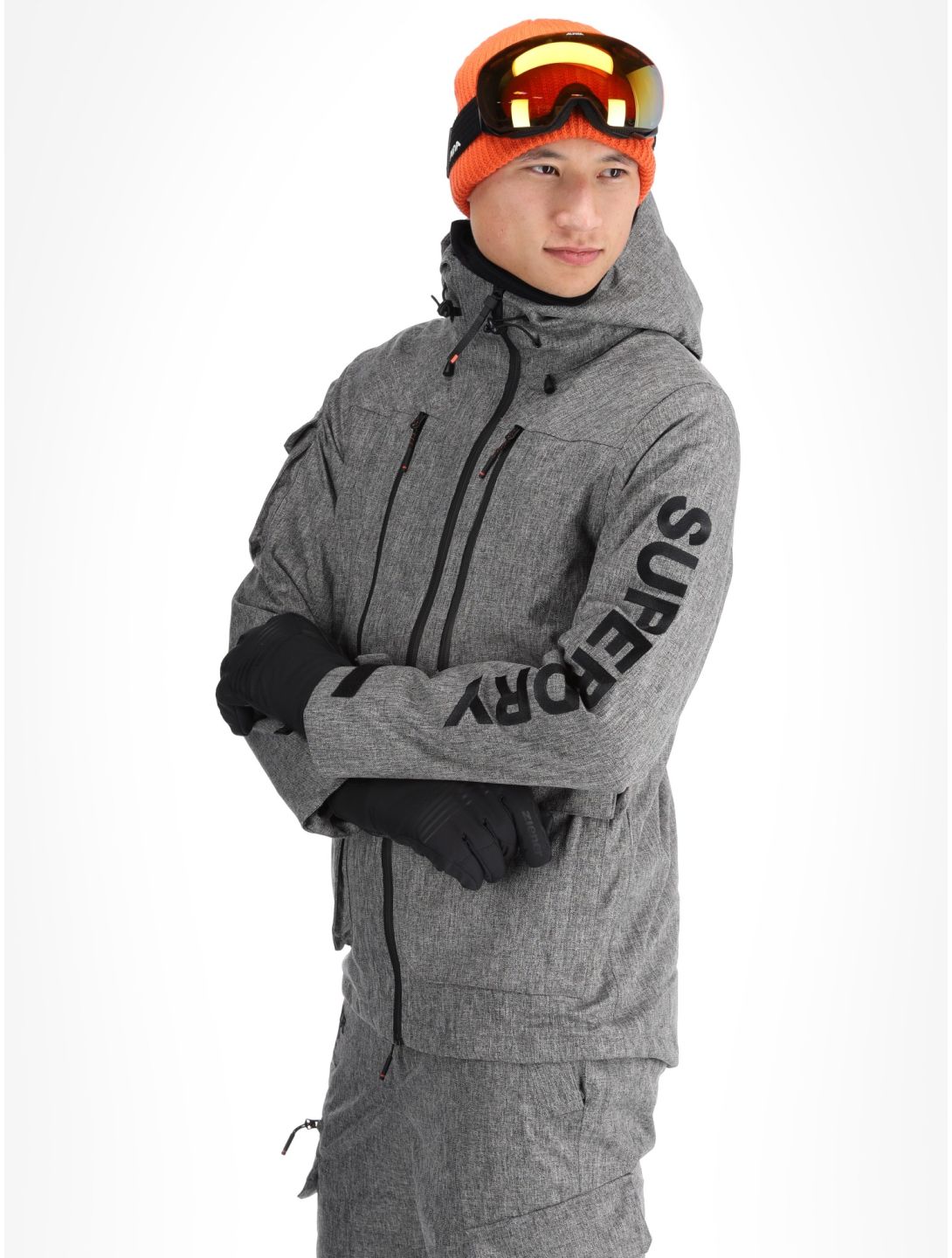 Superdry, Ski Peak Rescue veste de ski hommes Dark Grey Marl gris 