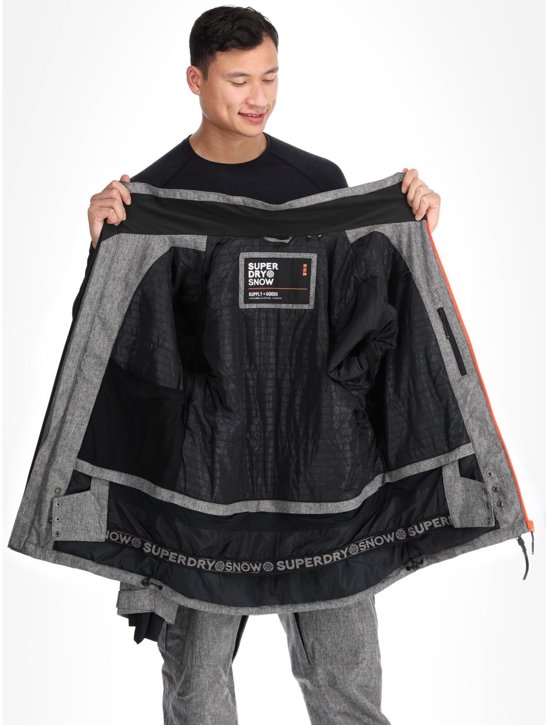 Superdry, Ski Peak Rescue veste de ski hommes Dark Grey Marl gris 