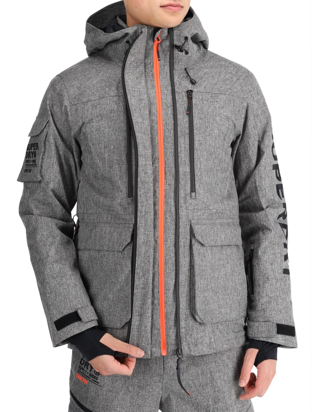 Superdry, Ski Peak Rescue veste de ski hommes Dark Grey Marl gris 