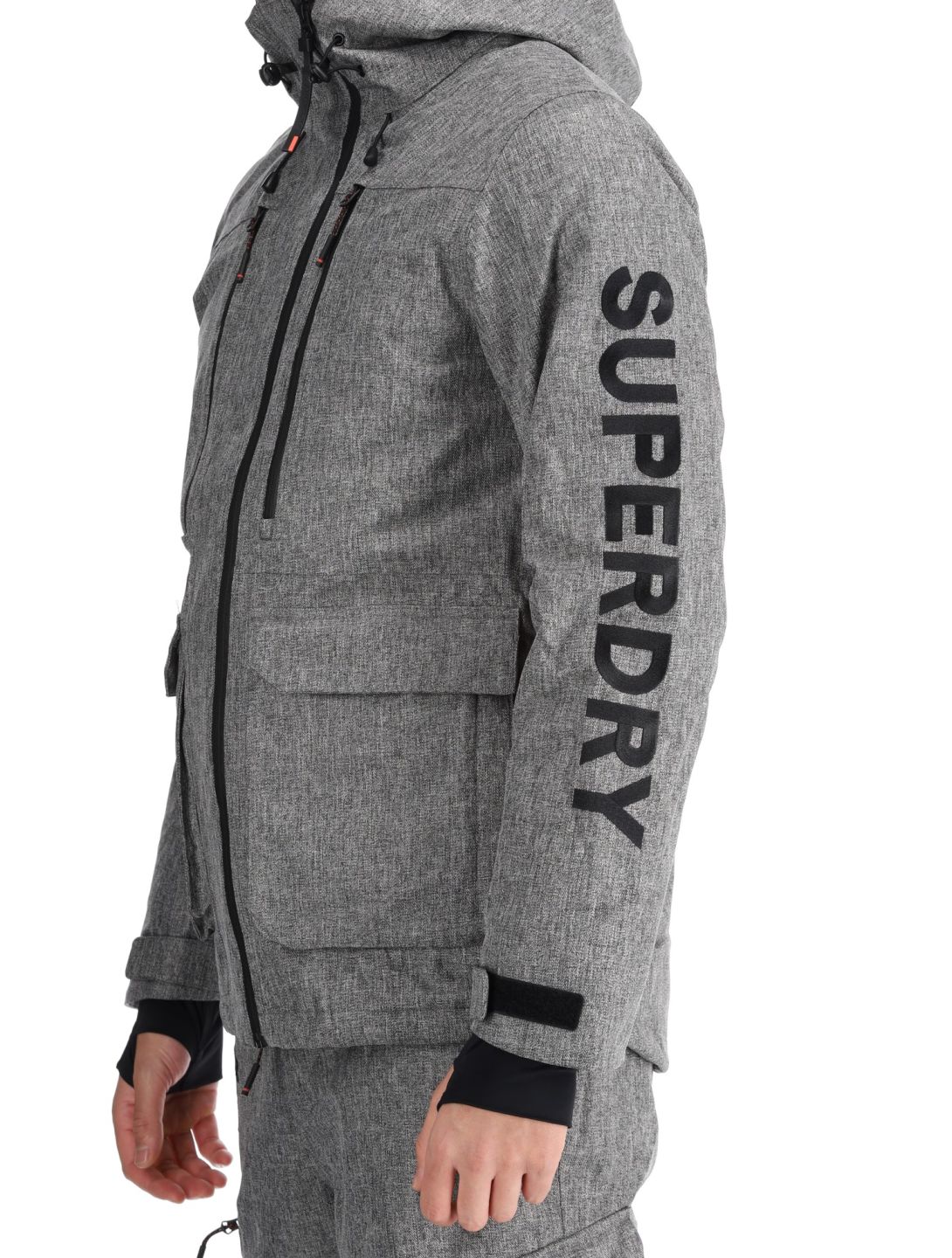 Superdry, Ski Peak Rescue veste de ski hommes Dark Grey Marl gris 