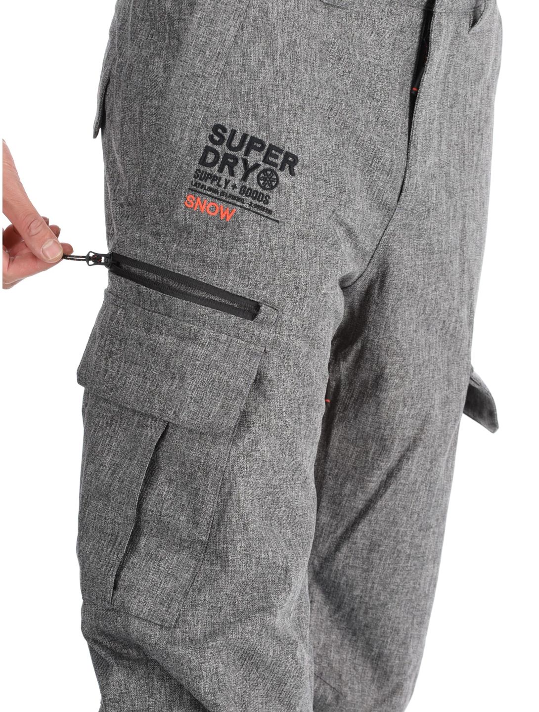 Superdry, Ski Peak Rescue pantalon de ski hommes Dark Grey Marl gris 