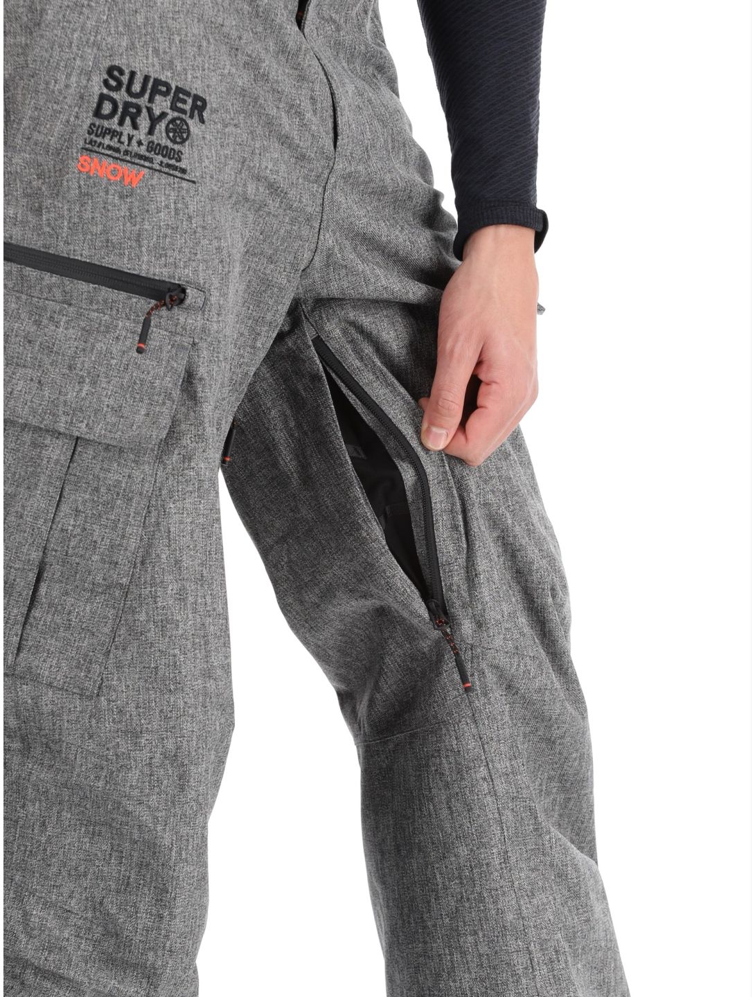 Superdry, Ski Peak Rescue pantalon de ski hommes Dark Grey Marl gris 