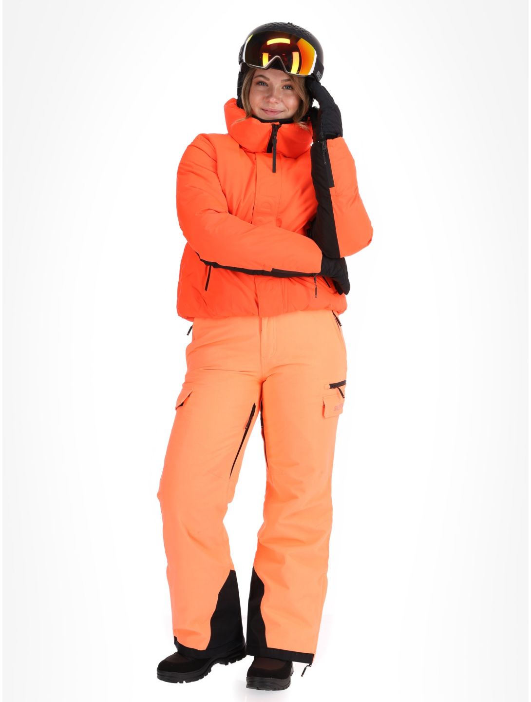 Superdry, Ski Slalom Puffer veste de ski femmes Volcanic Coral rose 