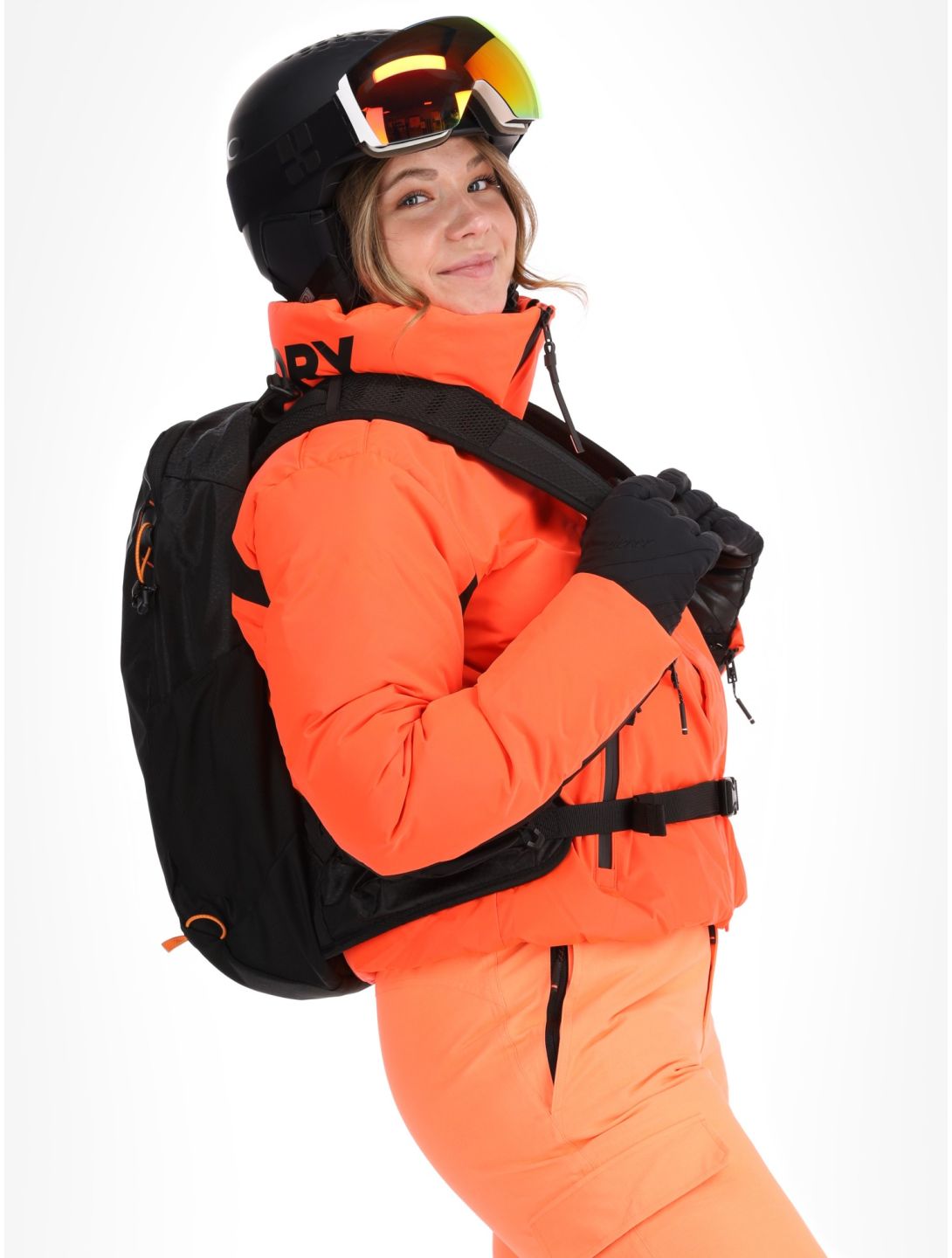 Superdry, Ski Slalom Puffer veste de ski femmes Volcanic Coral rose 