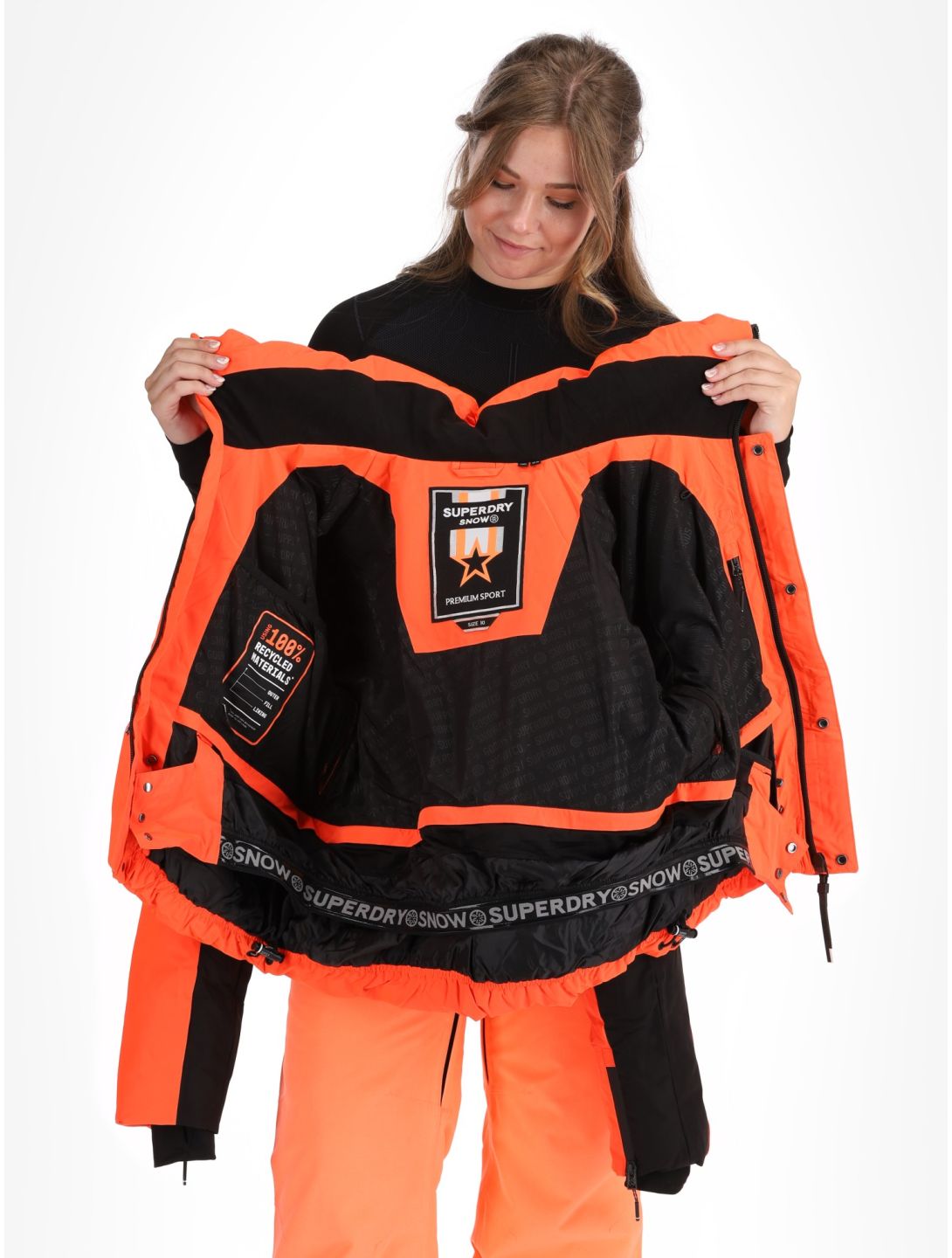 Superdry, Ski Slalom Puffer veste de ski femmes Volcanic Coral rose 