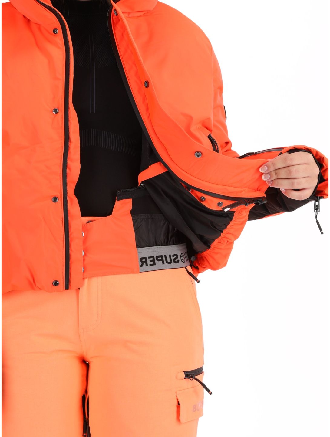 Superdry, Ski Slalom Puffer veste de ski femmes Volcanic Coral rose 