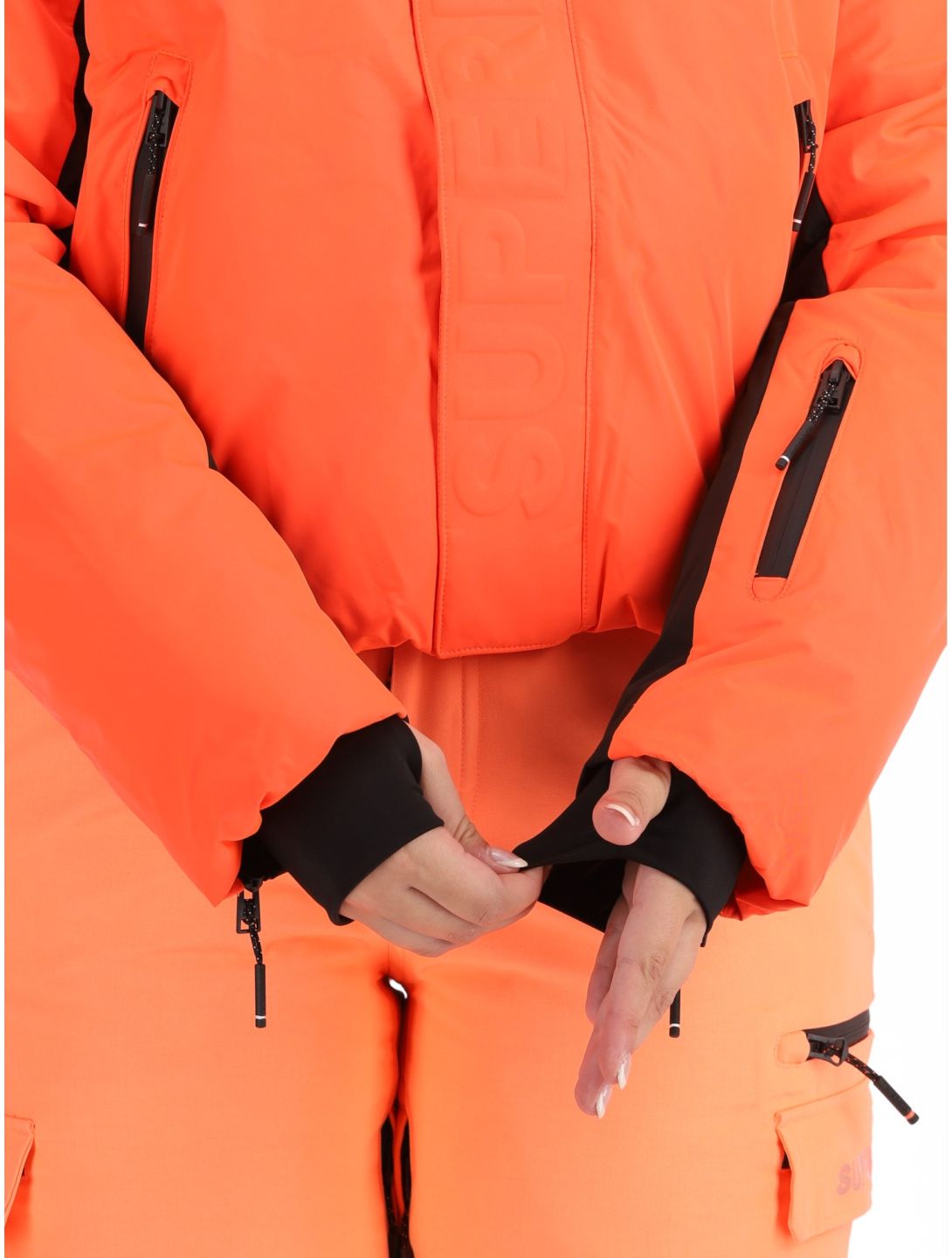 Superdry, Ski Slalom Puffer veste de ski femmes Volcanic Coral rose 