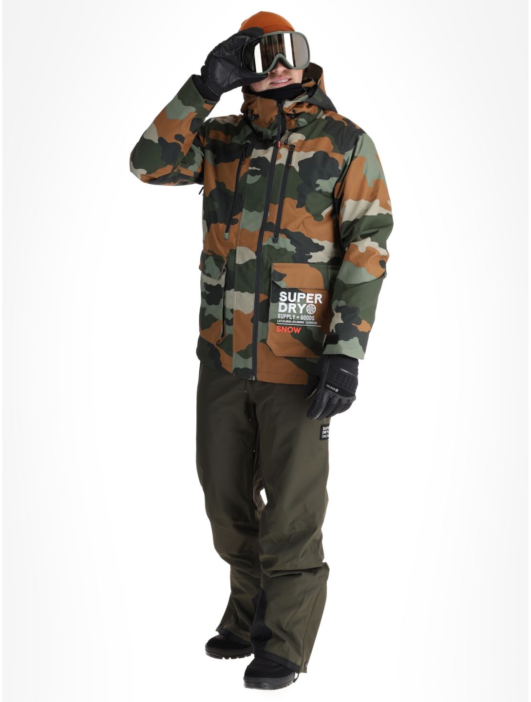 Superdry, Ski Ultimate Rescue veste de ski hommes Troops Camo Green multicolore, vert 