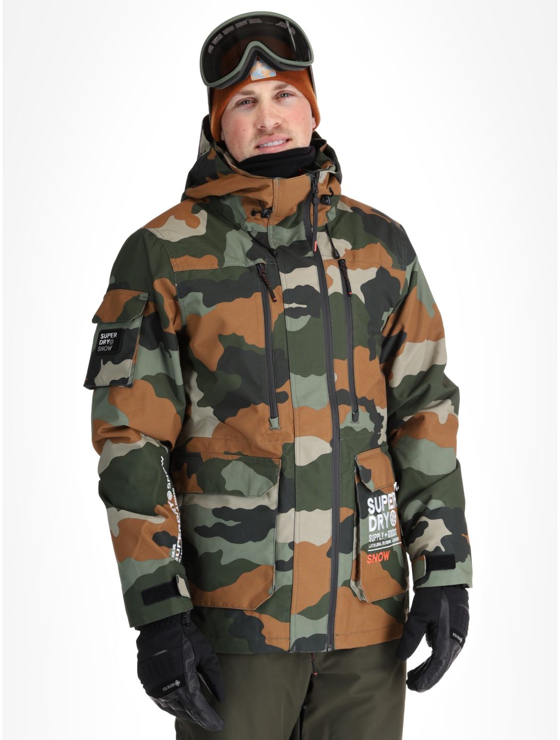 Superdry, Ski Ultimate Rescue veste de ski hommes Troops Camo Green multicolore, vert 