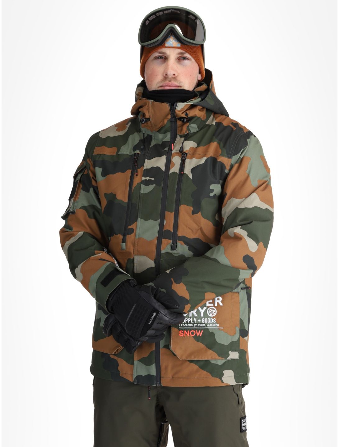 Superdry, Ski Ultimate Rescue veste de ski hommes Troops Camo Green multicolore, vert 