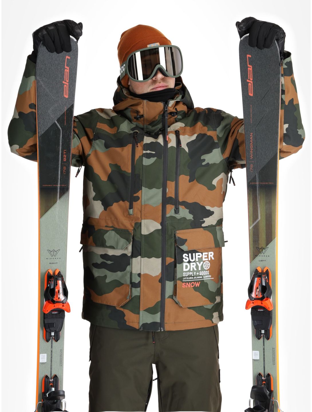 Superdry, Ski Ultimate Rescue veste de ski hommes Troops Camo Green multicolore, vert 