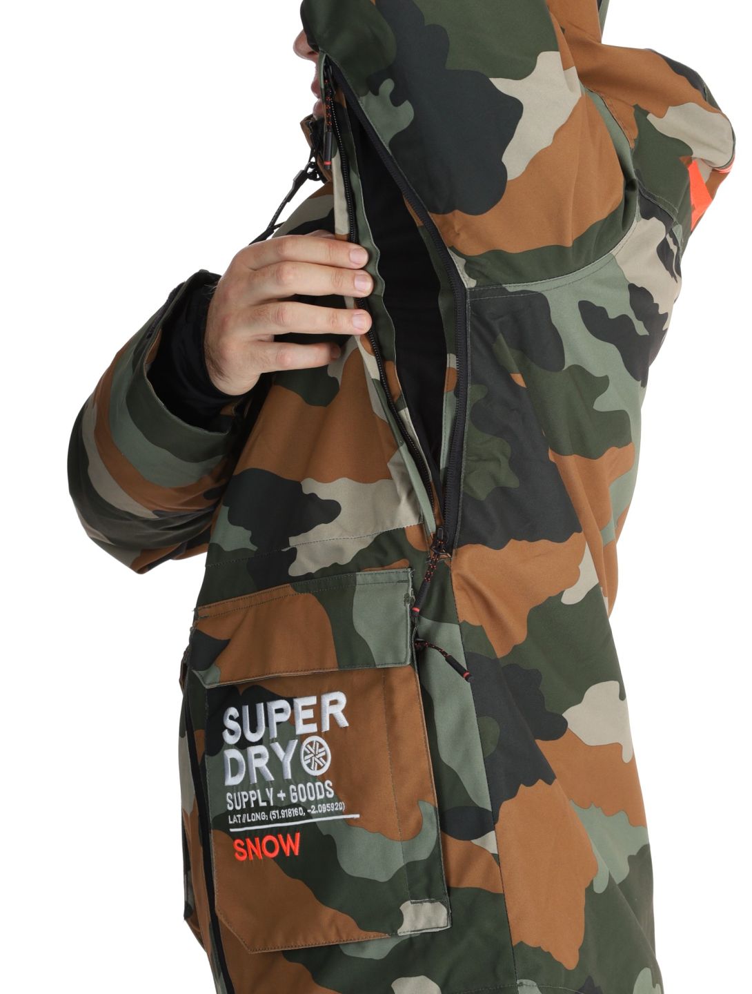 Superdry, Ski Ultimate Rescue veste de ski hommes Troops Camo Green multicolore, vert 