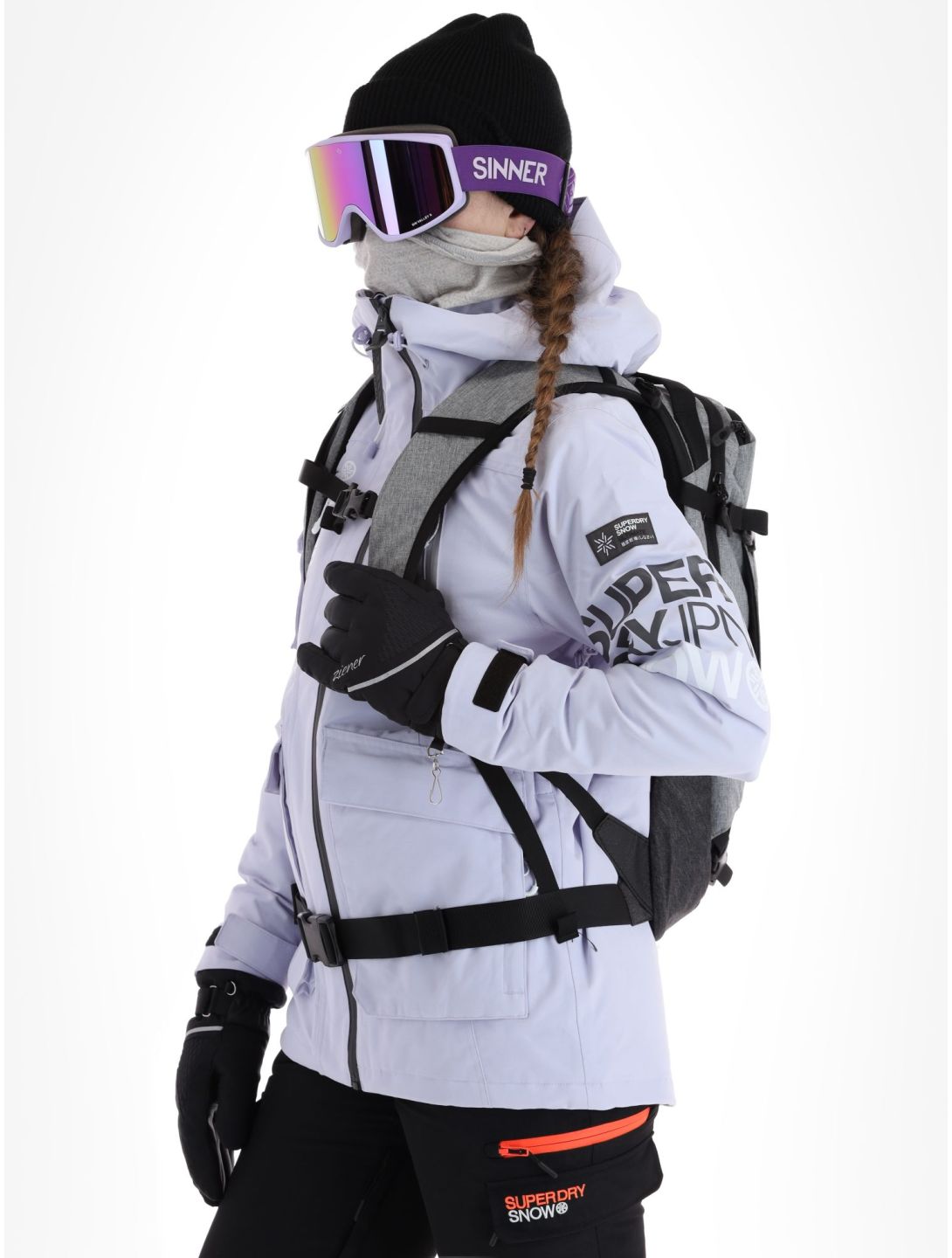 Superdry, Ski Ultimate Rescue veste de ski femmes Purple Heather violet 