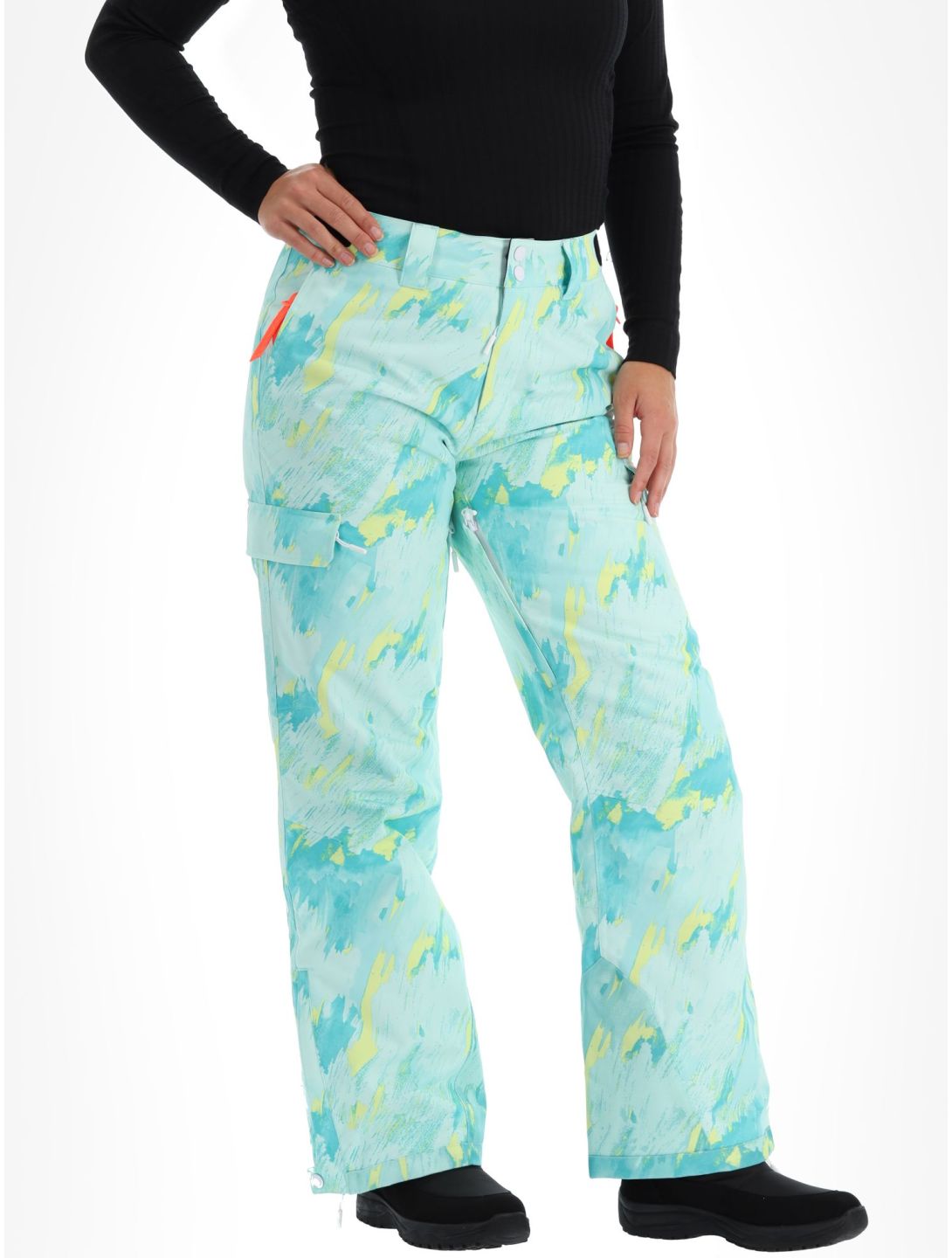 Superdry, Ski Ultimate Rescue pantalon de ski femmes Abstract Teal Lime vert 