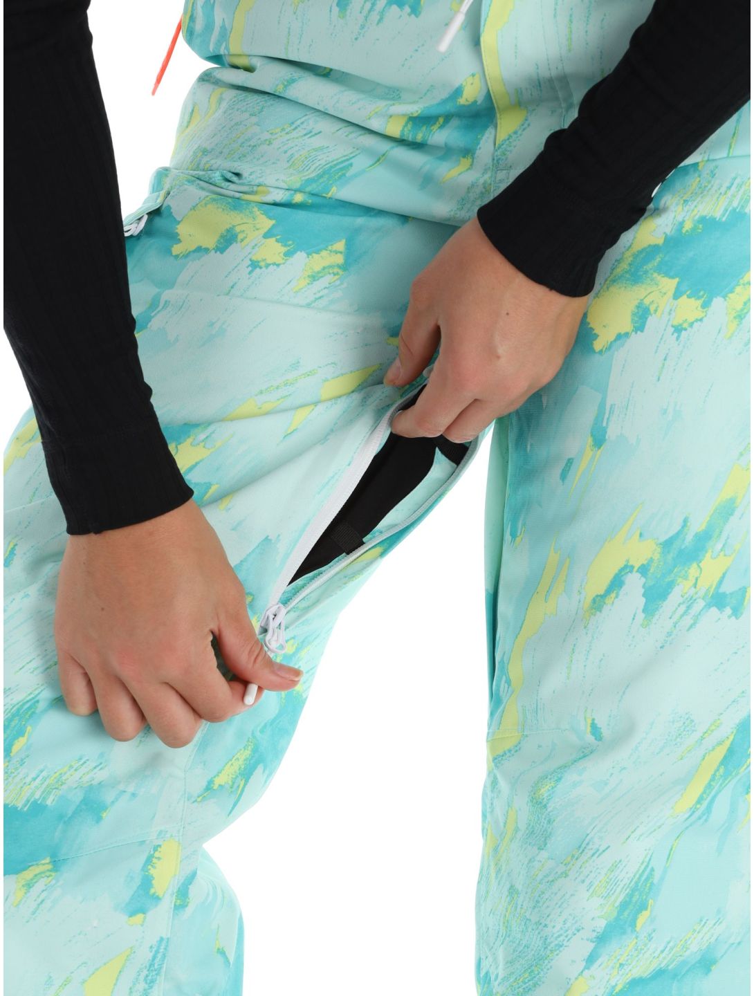 Superdry, Ski Ultimate Rescue pantalon de ski femmes Abstract Teal Lime vert 