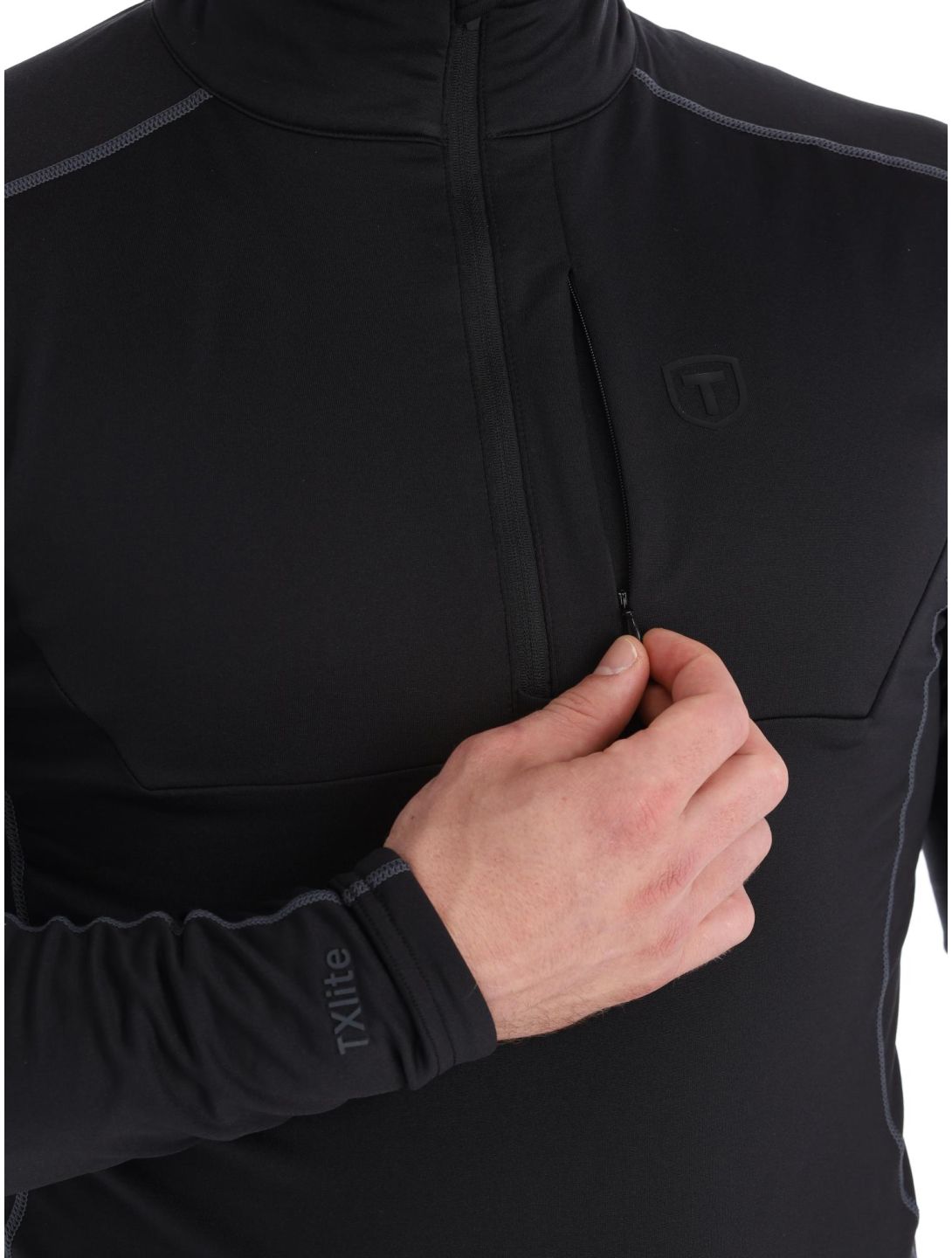 Tenson, TXlite Half Zip pull de ski hommes Black noir 