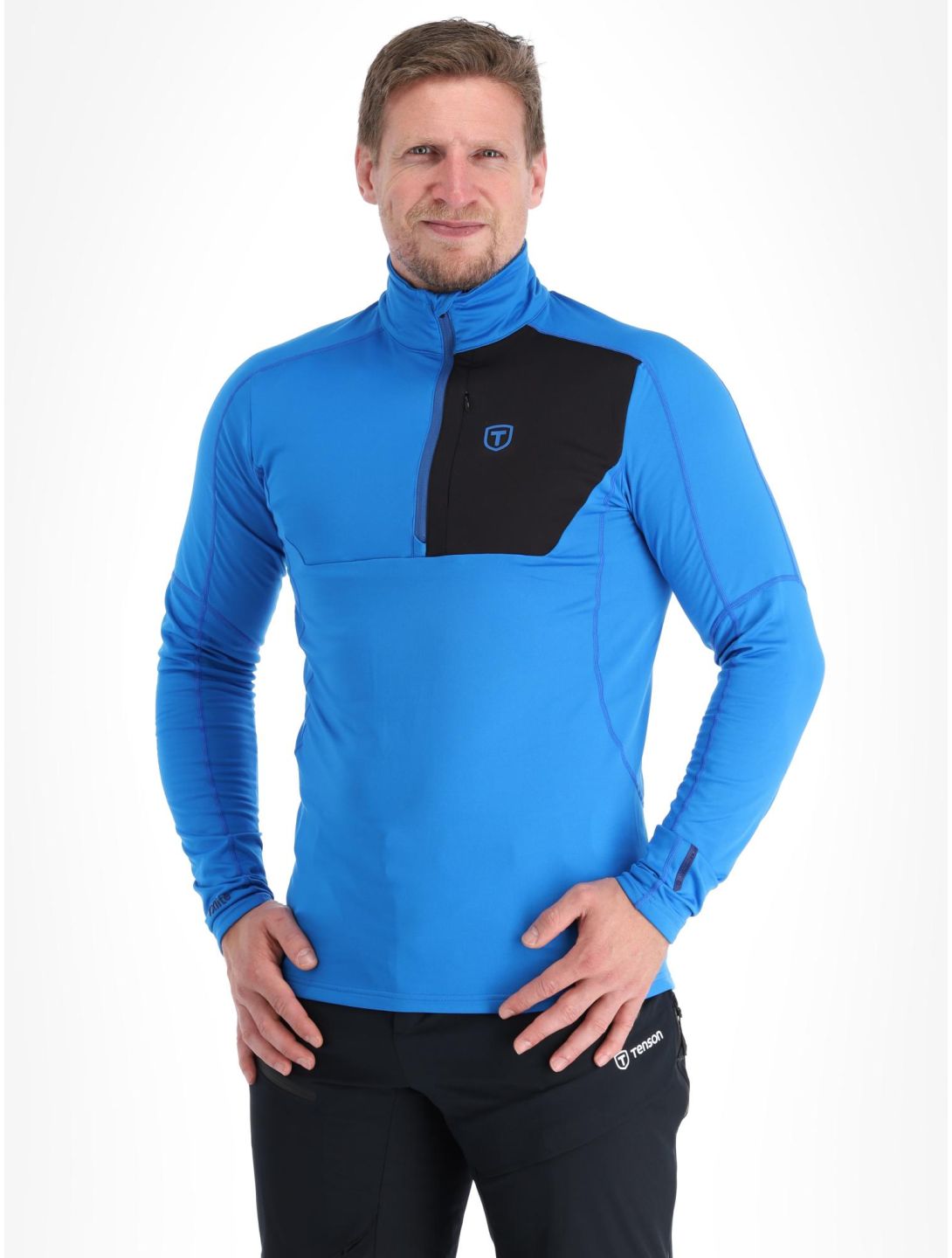 Tenson, TXlite Half Zip pull de ski hommes Electric Blue Lemonade bleu 