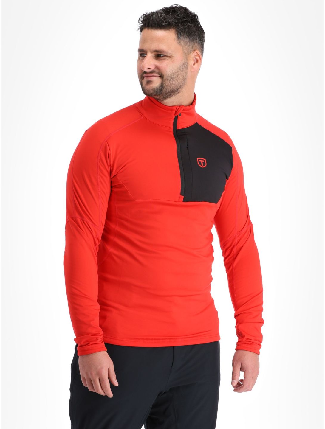 Tenson, TXlite Half Zip pull de ski hommes Fiery Red rouge 