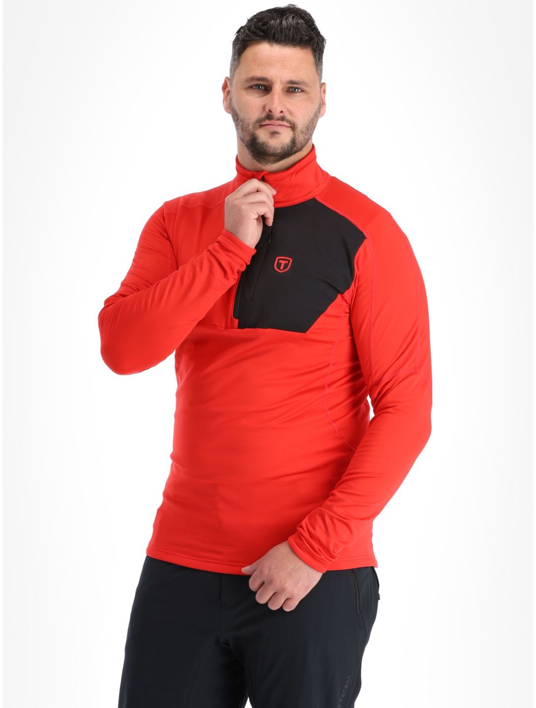 Tenson, TXlite Half Zip pull de ski hommes Fiery Red rouge 