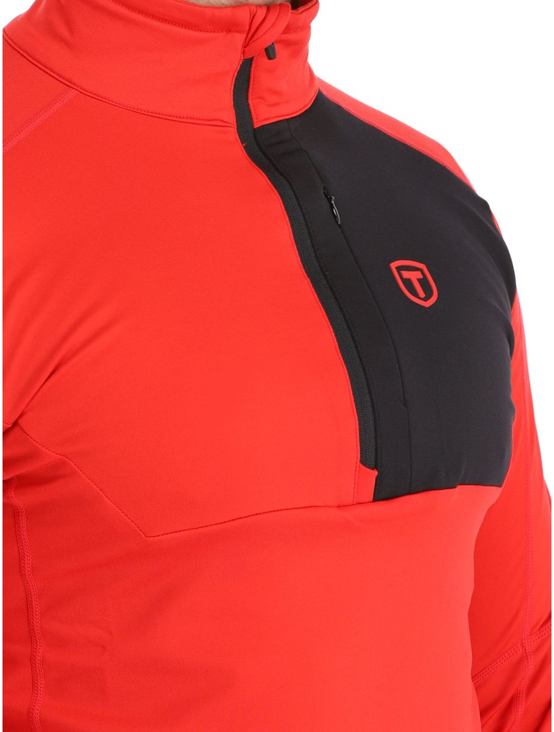 Tenson, TXlite Half Zip pull de ski hommes Fiery Red rouge 