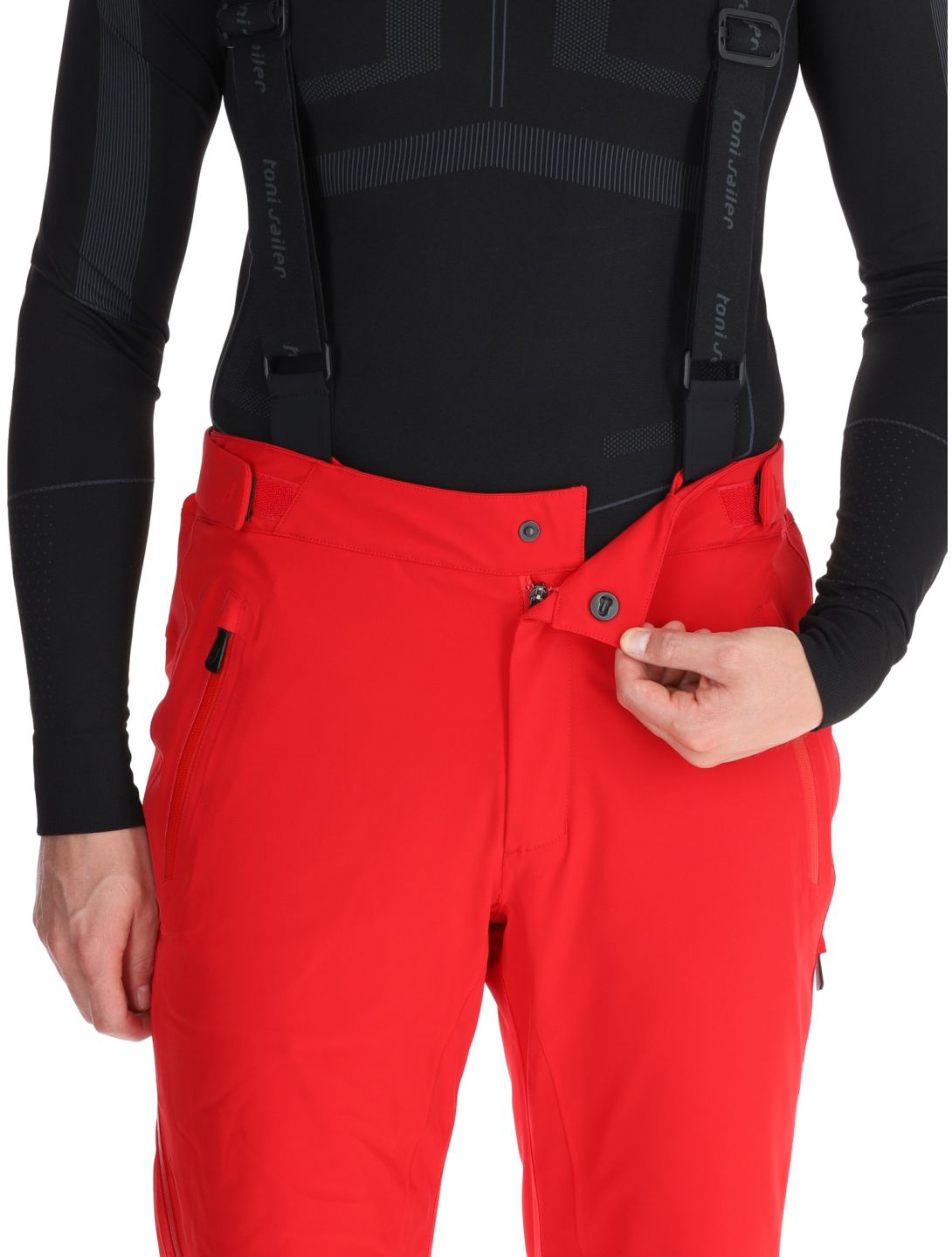 Toni Sailer, Nicky pantalon de ski hommes Signal Red rouge 