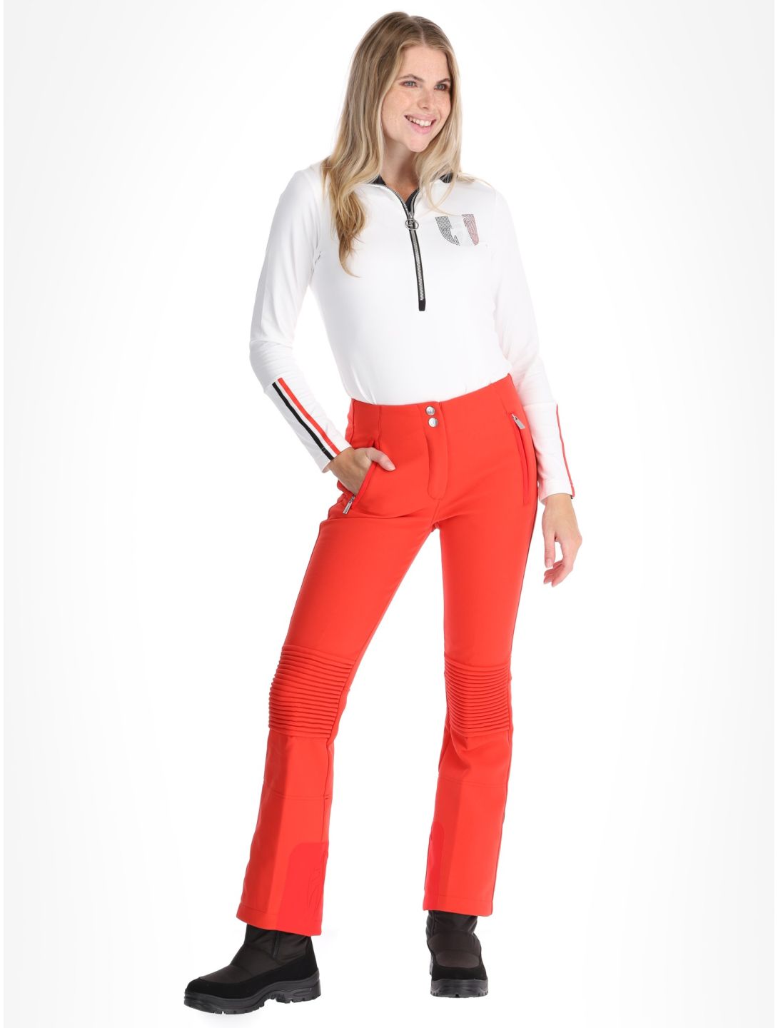 Toni Sailer, Pina pantalon de ski en softshell femmes Pink Red rouge 