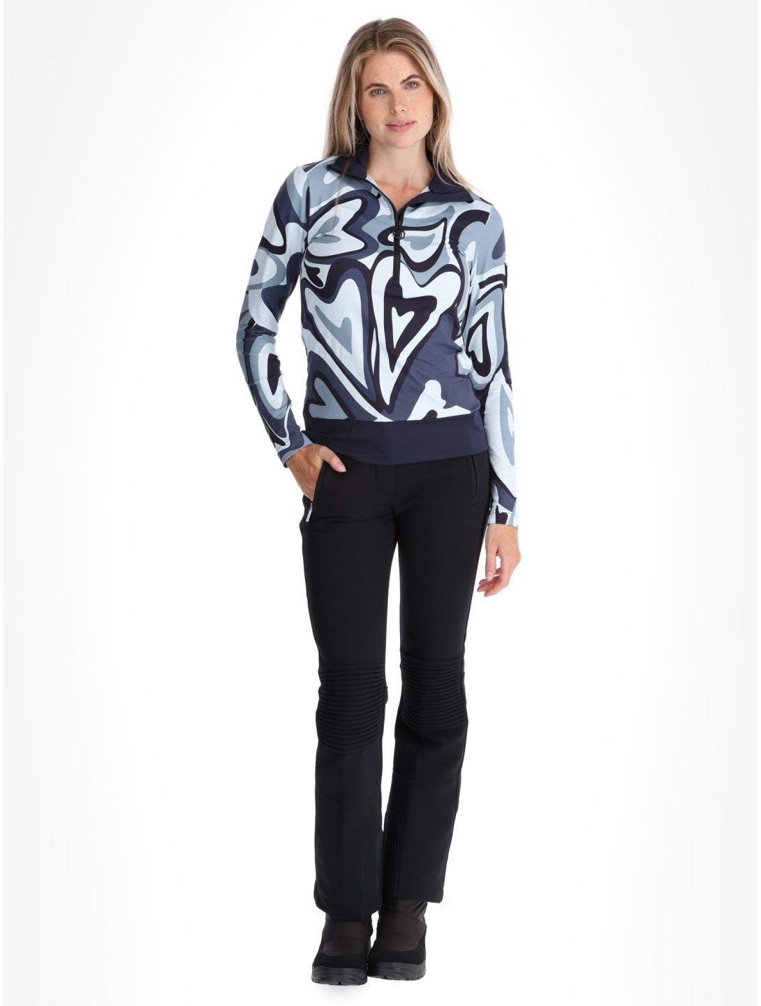 Toni Sailer, Wieka Print pull de ski femmes Blue Frost bleu 