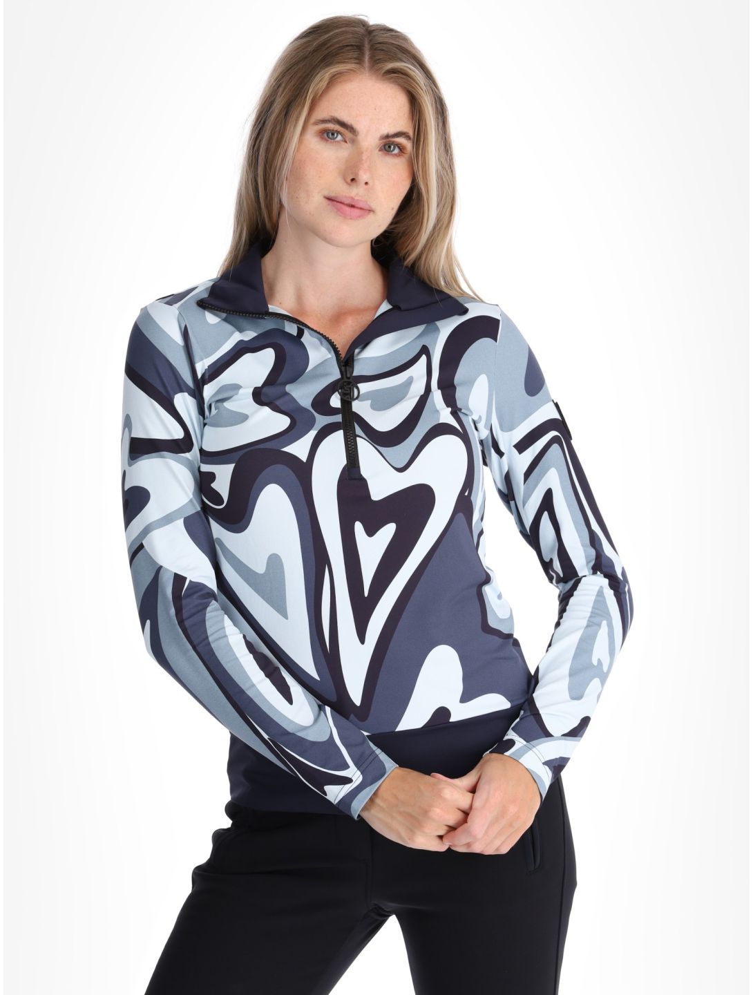 Toni Sailer, Wieka Print pull de ski femmes Blue Frost bleu 