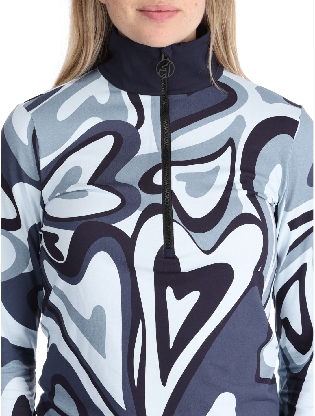 Toni Sailer, Wieka Print pull de ski femmes Blue Frost bleu 