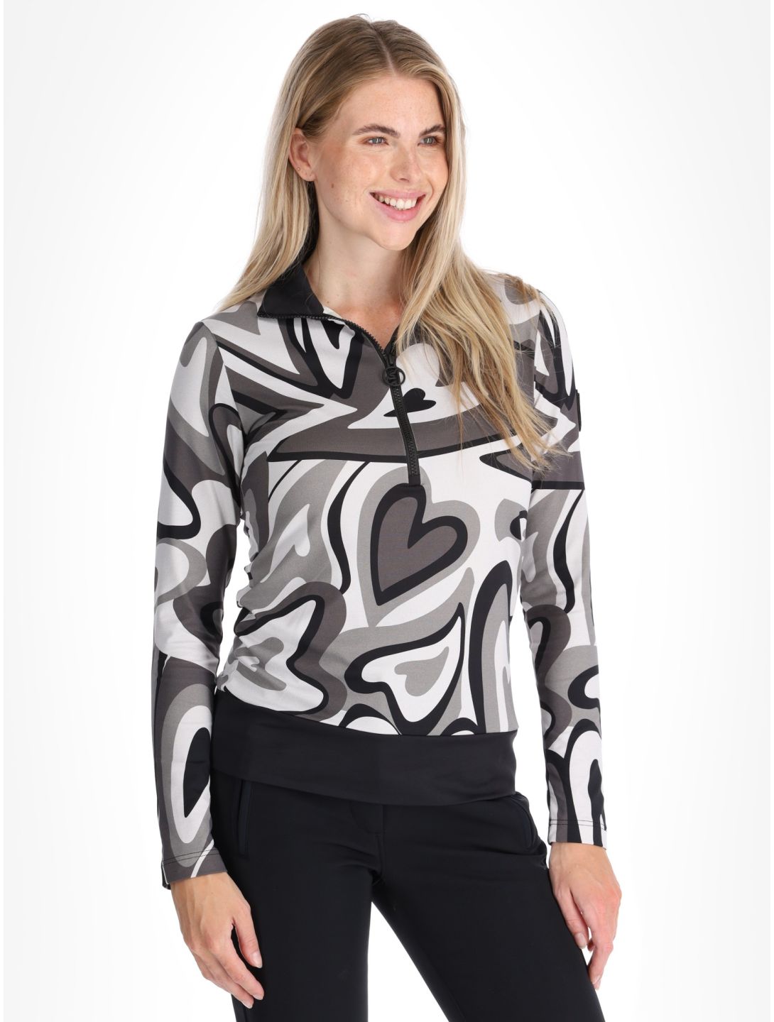 Toni Sailer, Wieka Print pull de ski femmes Iron Gate gris 