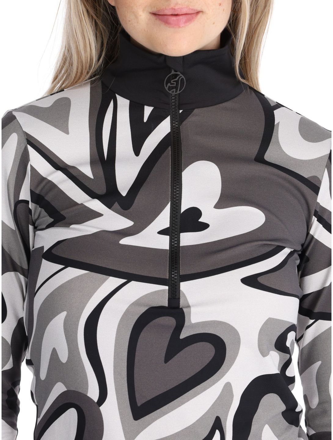 Toni Sailer, Wieka Print pull de ski femmes Iron Gate gris 