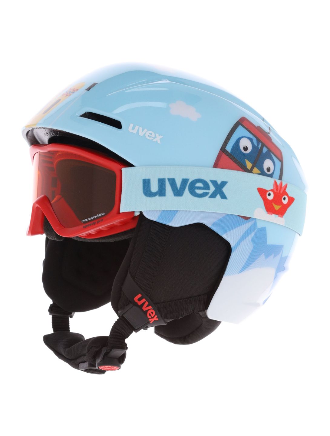 Uvex, Viti Set + Speedy Pro casque de ski enfants Light Blue Birdy bleu 