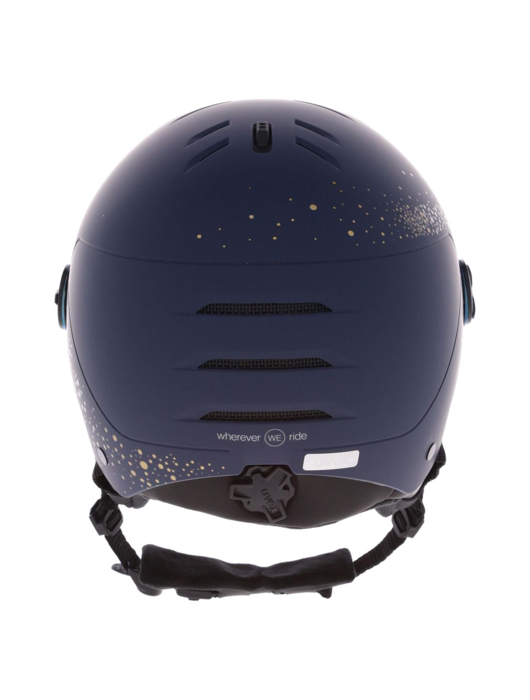 Uvex, Wanted Visor Women Edition casque de ski avec visière unisexe Polar Sparkle / Mirror Gold bleu 