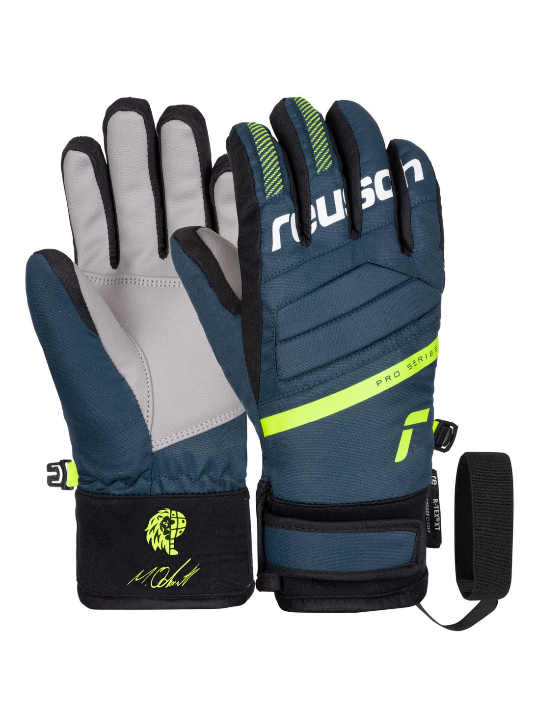 Reusch, Warrior R-TEX® XT gants de ski enfants Marco Odermatt bleu, jaune 