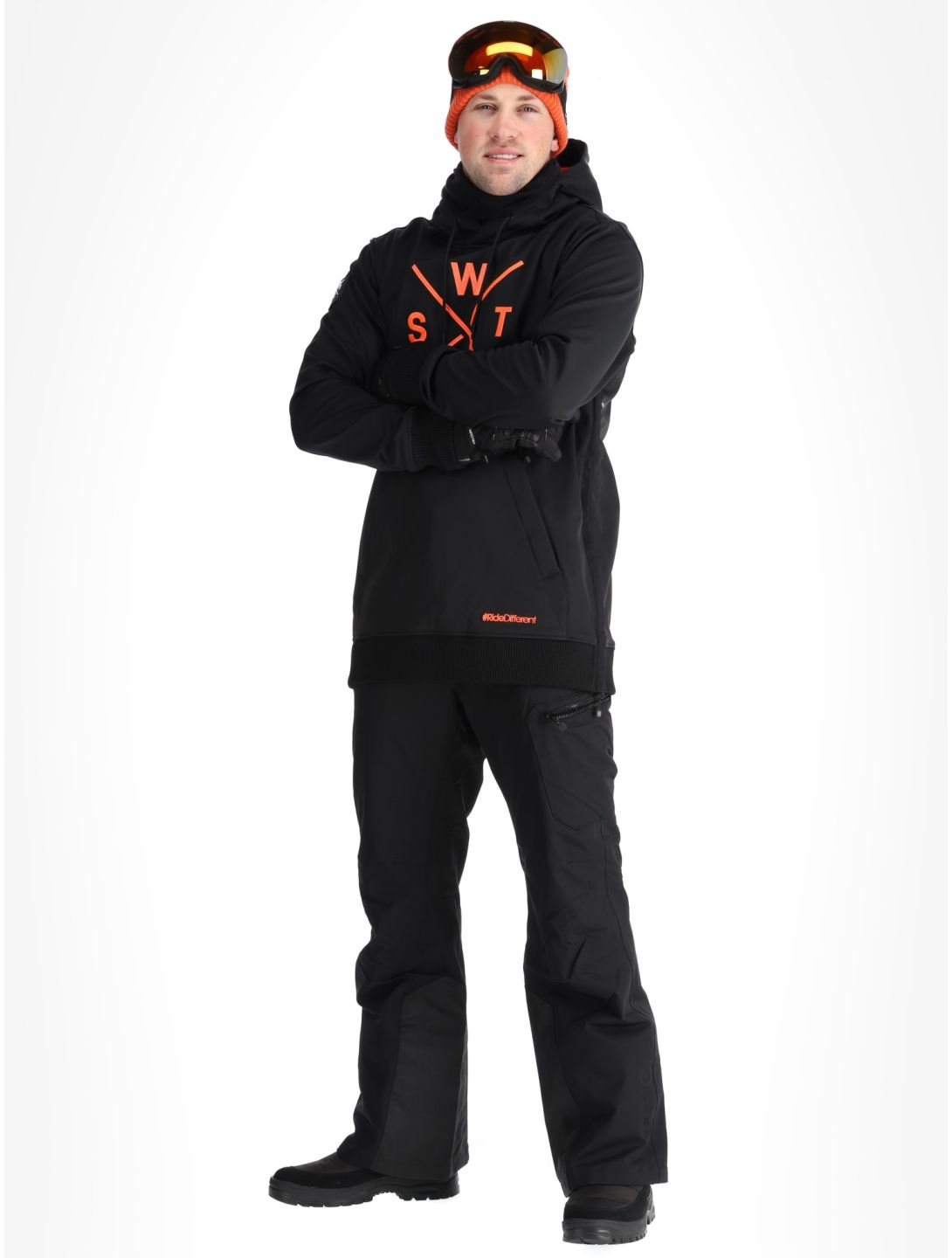 Watts, ORBITAL veste de ski softshell hommes Black / Fluo Orange noir, orange 