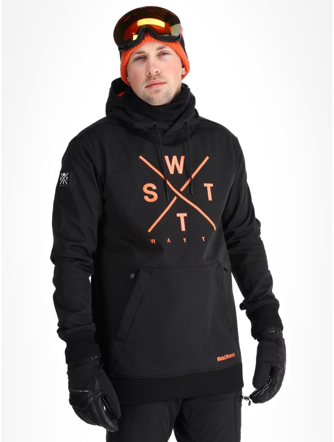 Watts, ORBITAL veste de ski softshell hommes Black / Fluo Orange noir, orange 