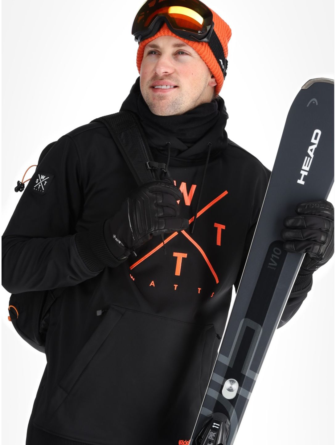 Watts, ORBITAL veste de ski softshell hommes Black / Fluo Orange noir, orange 