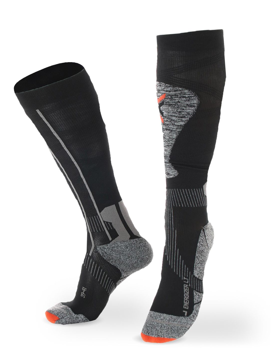 X-socks, Ski Energizer Lt 4.0 chaussettes de ski unisexe Black / Grey gris, noir 