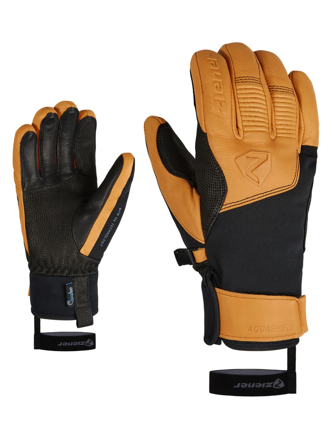 Ziener, Ganzenberg AS AW gants de ski hommes Black / Tan brun, noir 