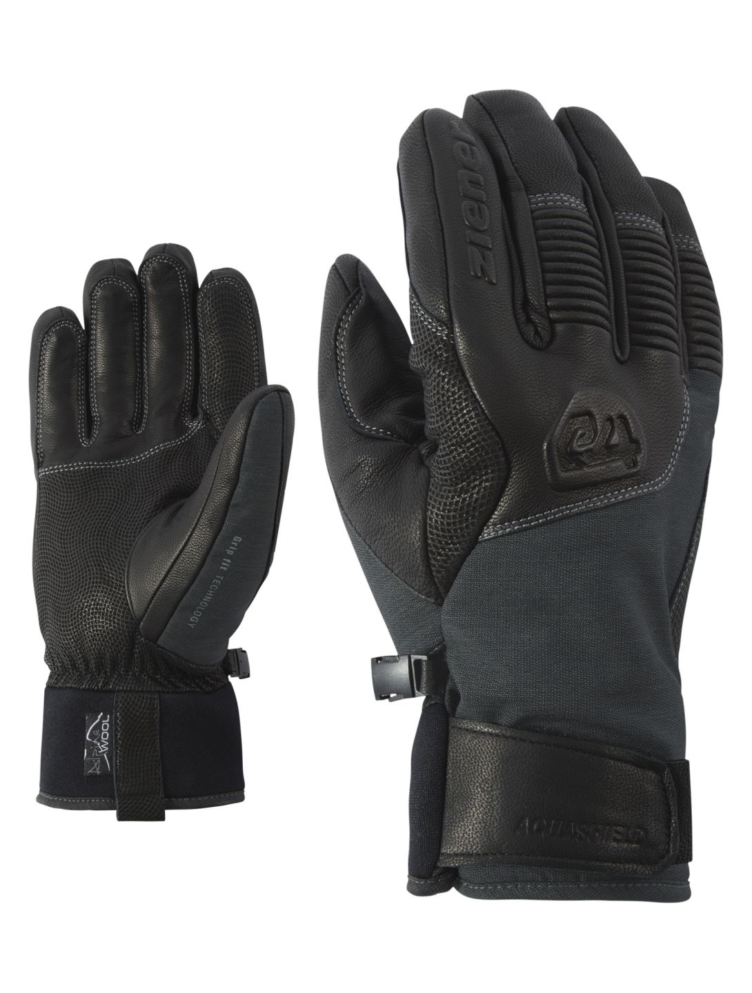 Ziener, Ganzenberg AS AW gants de ski hommes Grey Iron Tec gris 