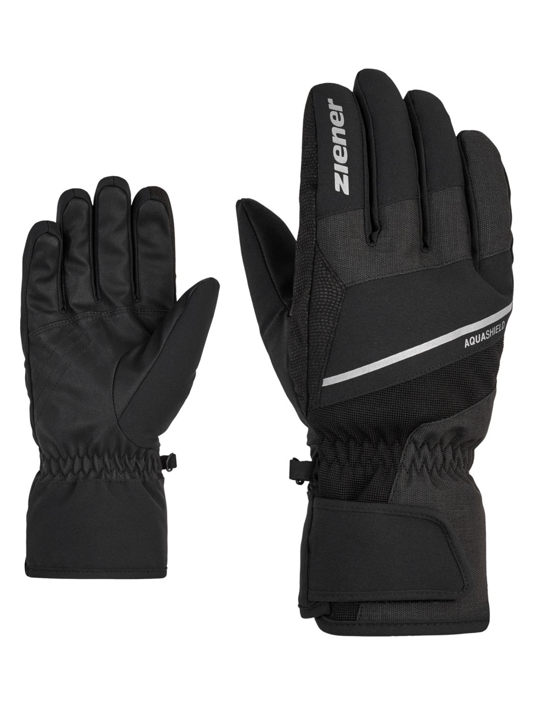 Ziener, Gezim AS® gants de ski hommes Black Tec gris, noir 