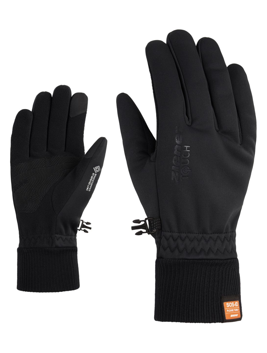 Ziener, Idaho WS TOUCH gants de ski hommes SOS-ID gris, noir 