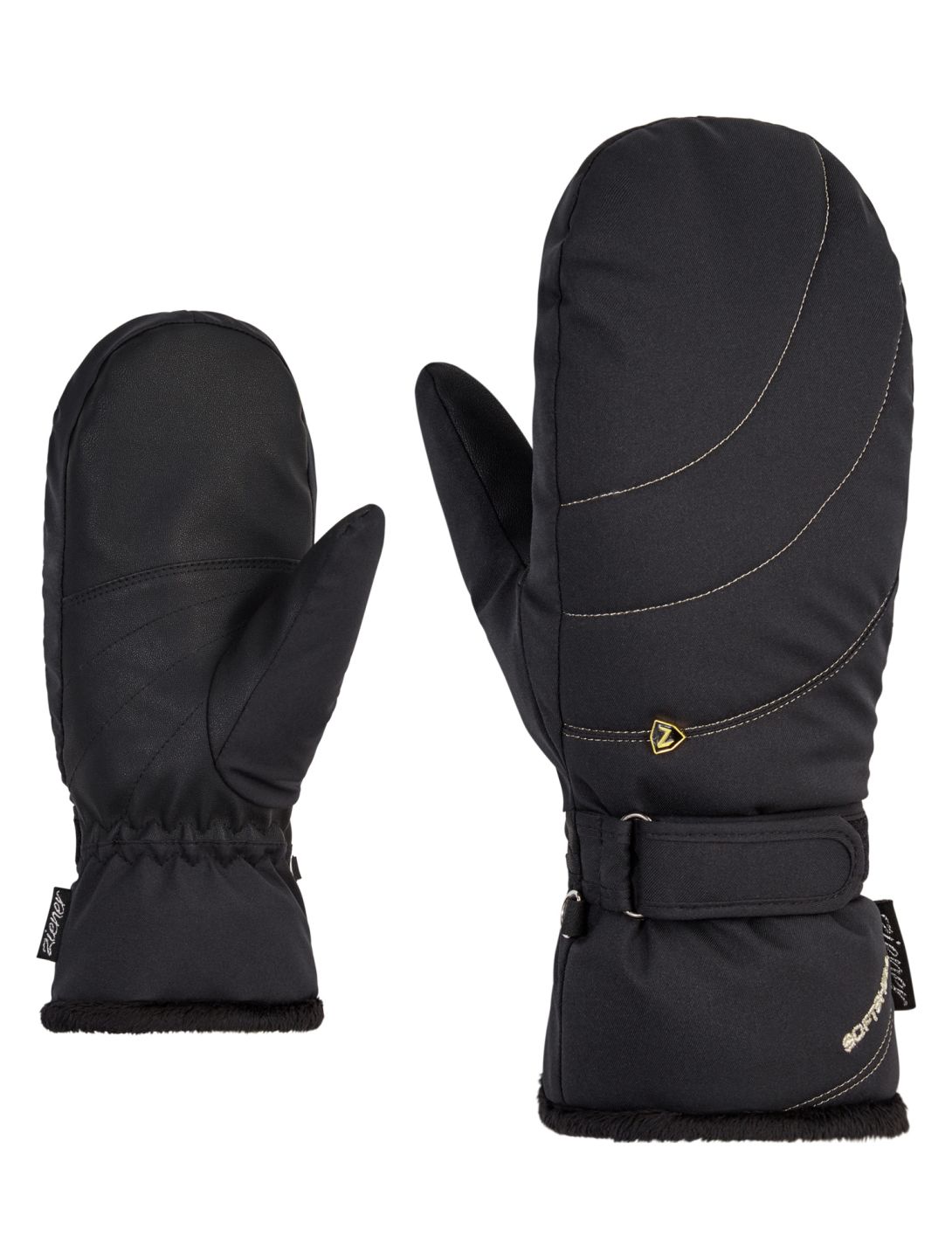 Ziener, Kahlia PR Mitten Lady mitaines de ski femmes Black Gold Art noir, Or 