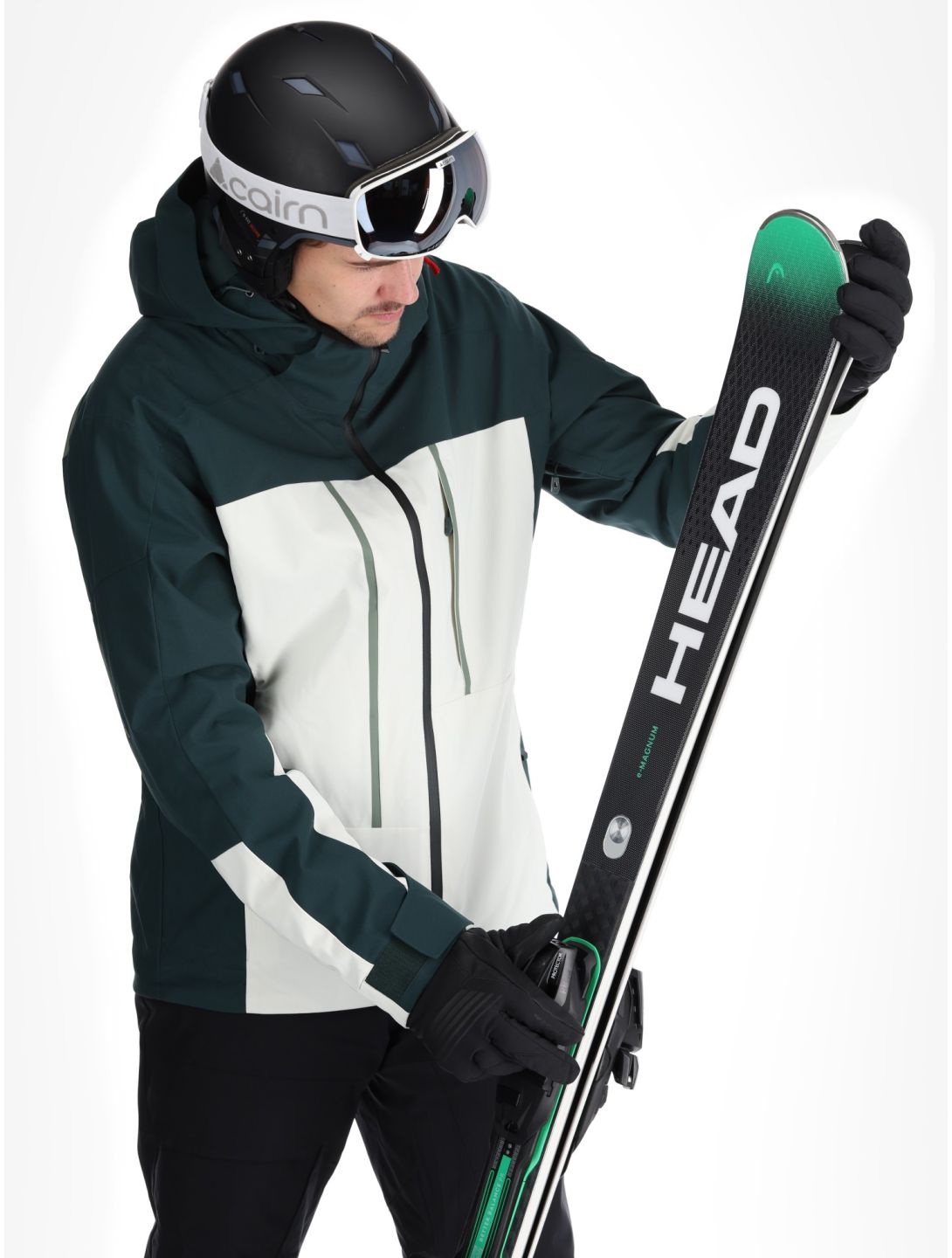 Ziener, Taponga veste de ski hommes Dark Jungle blanc, vert 