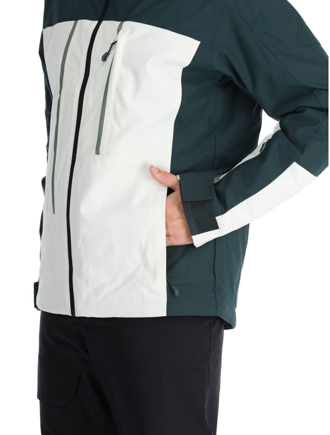 Ziener, Taponga veste de ski hommes Dark Jungle blanc, vert 