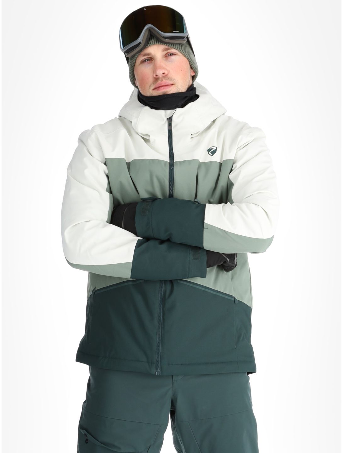 Ziener, Timbarra veste de ski hommes Dark Jungle blanc, vert 