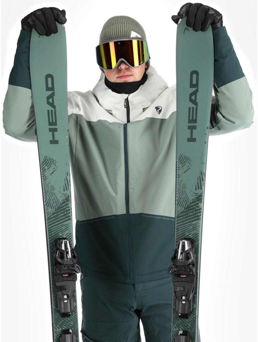 Ziener, Timbarra veste de ski hommes Dark Jungle blanc, vert 