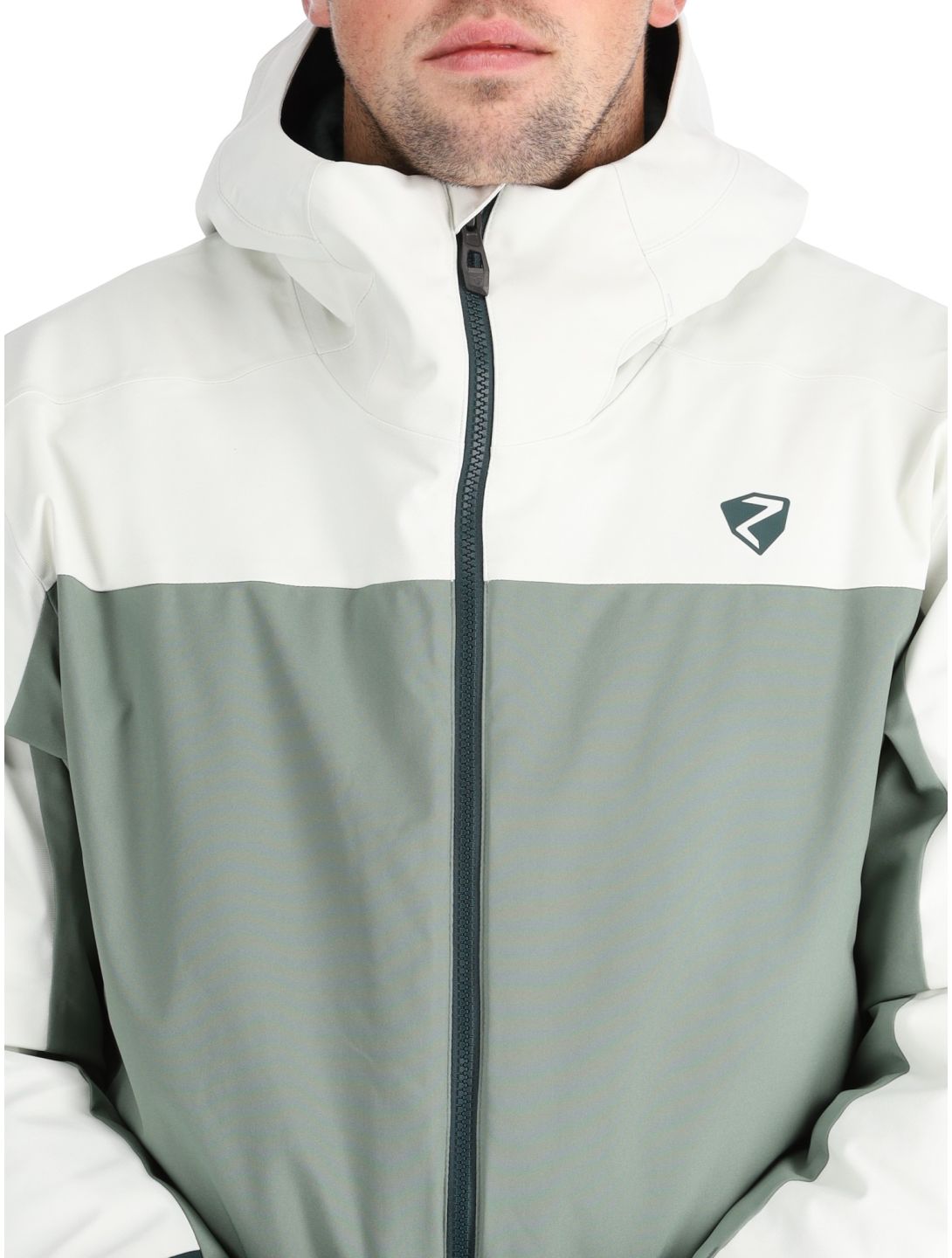 Ziener, Timbarra veste de ski hommes Dark Jungle blanc, vert 