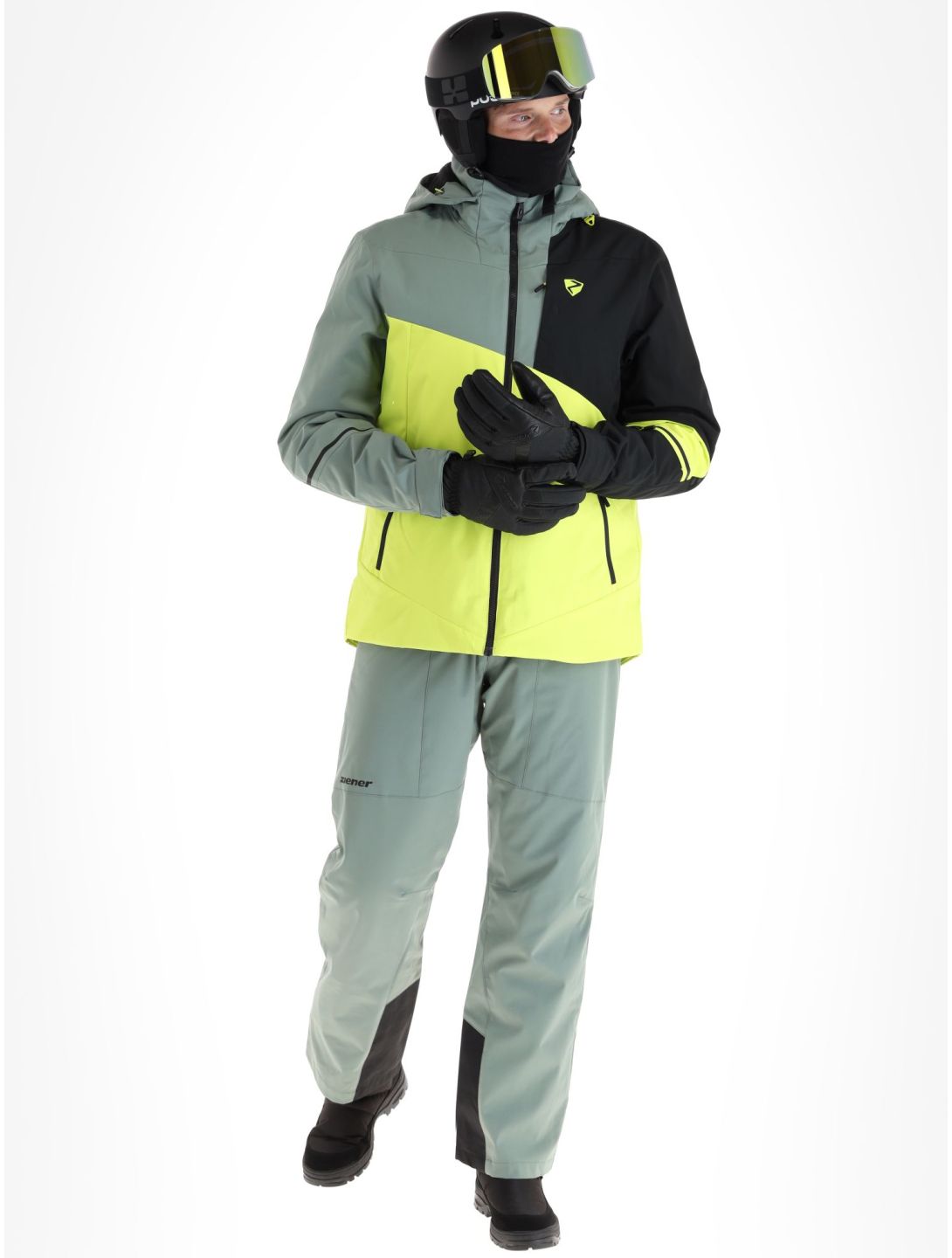 Ziener, Timpa veste de ski hommes Bitter Lemon jaune, noir, vert 