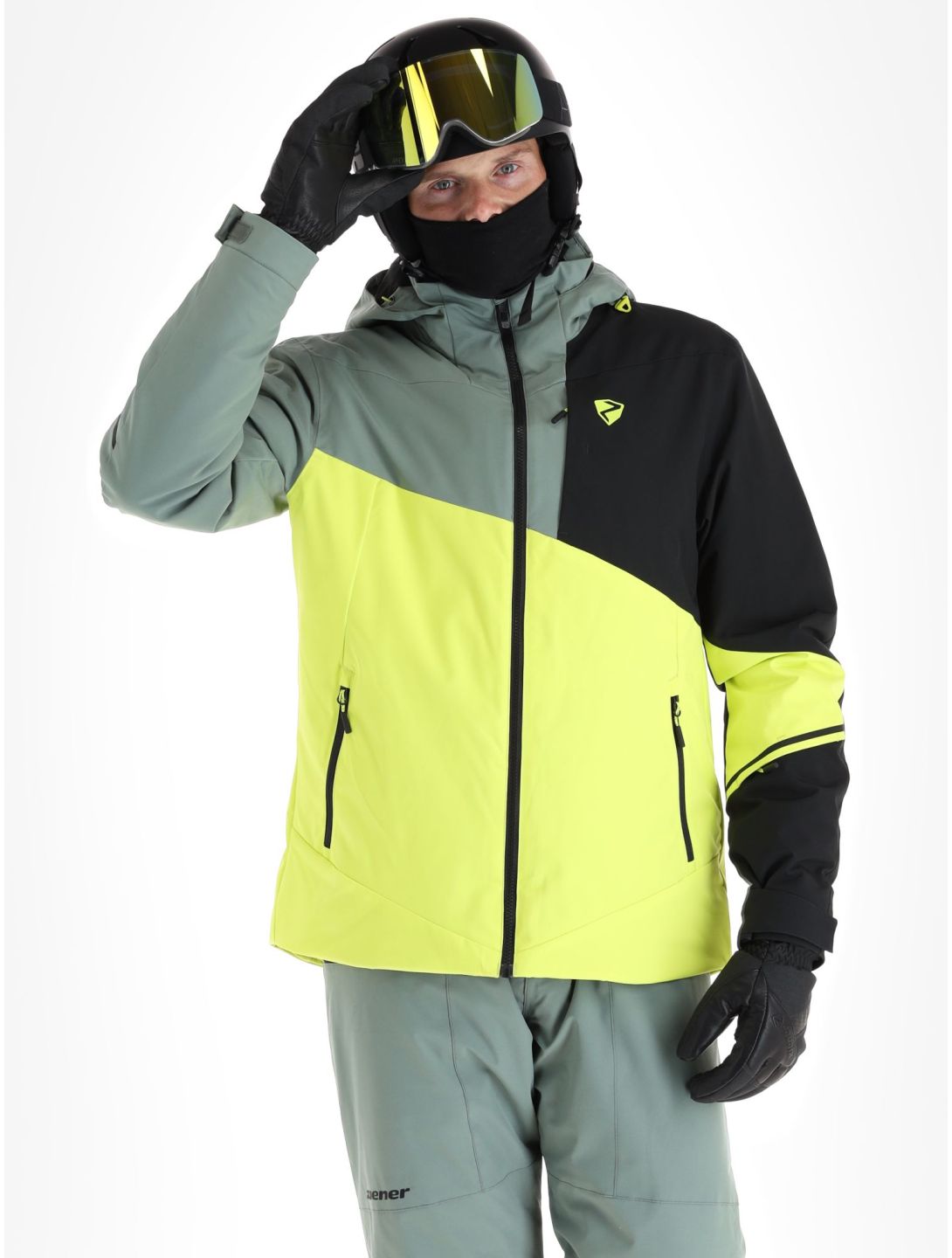 Ziener, Timpa veste de ski hommes Bitter Lemon jaune, noir, vert 